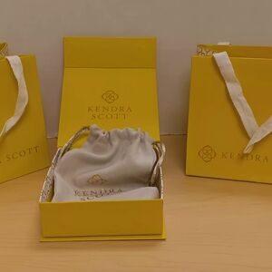 Kendra Scott Yellow Bags with White Pouch